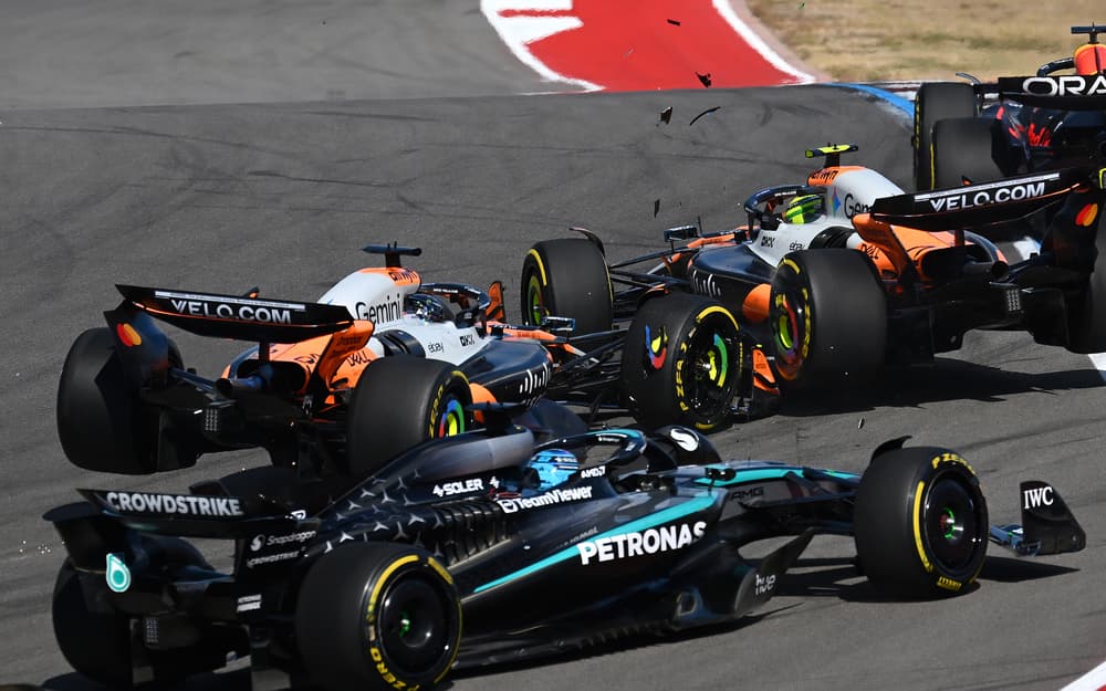 Collision au premier virage lors du sprint du Grand Prix des États‑Unis