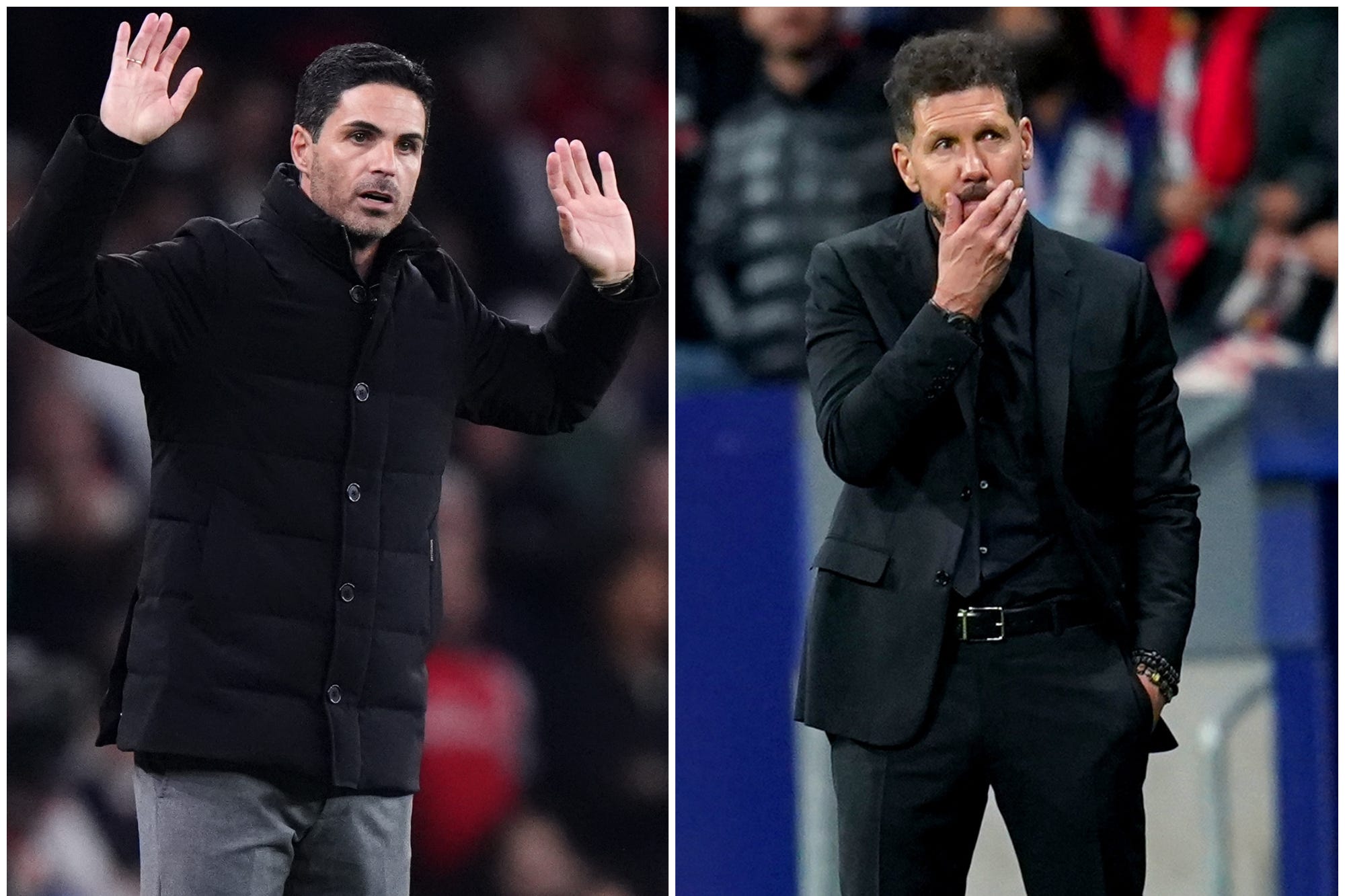 Mikel Arteta et Diego Simeone lors d