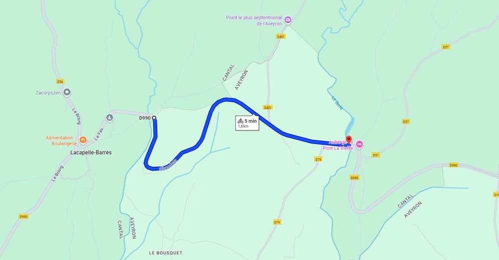 Carte du passage potentiel en Aveyron lors du Tour de France 2026