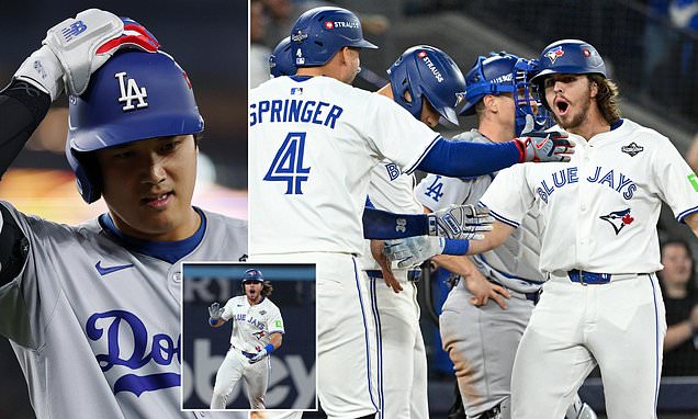 Célébration des Blue Jays après le premier match de la World Series