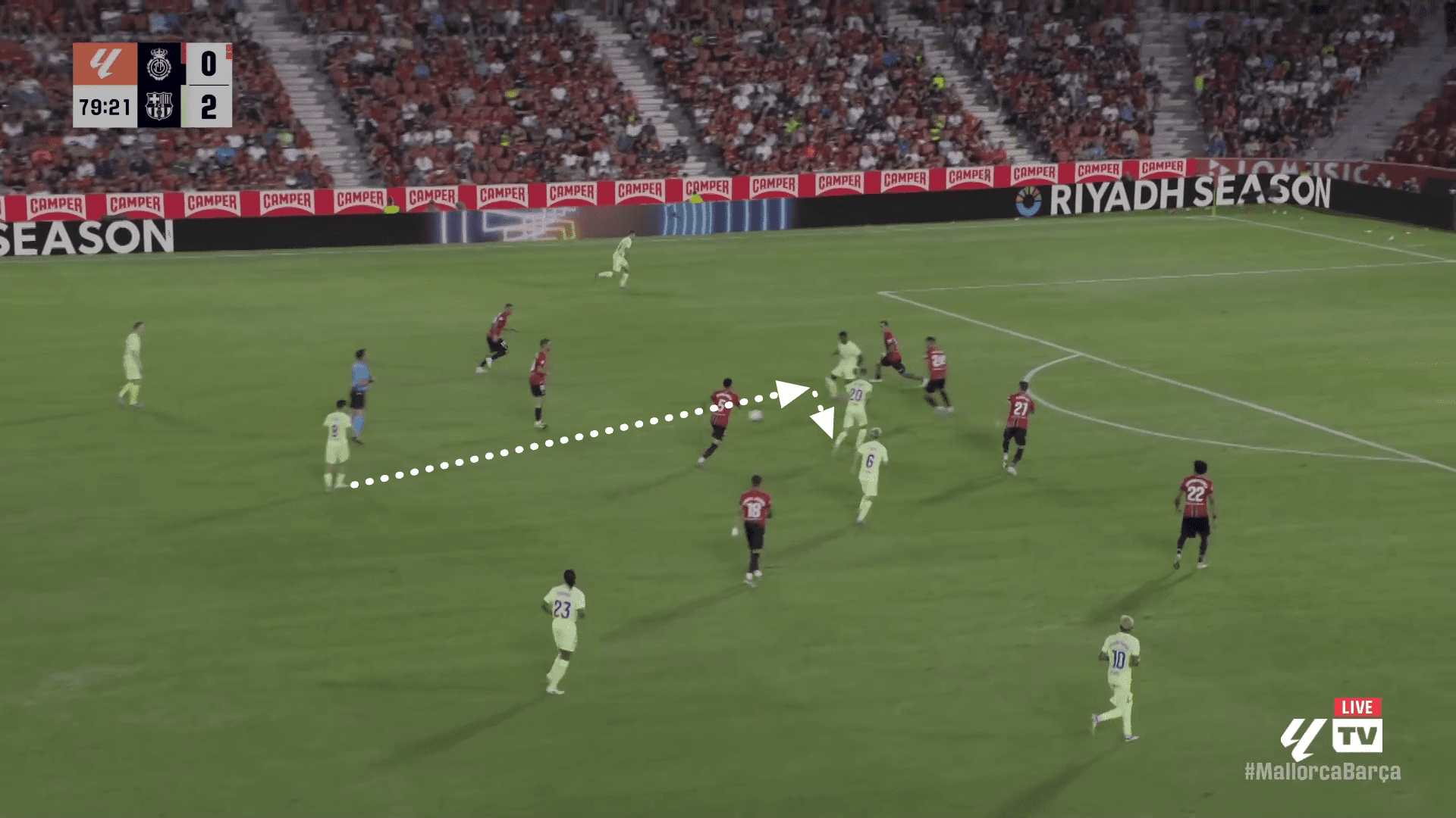 Rashford en mouvement central et Balde