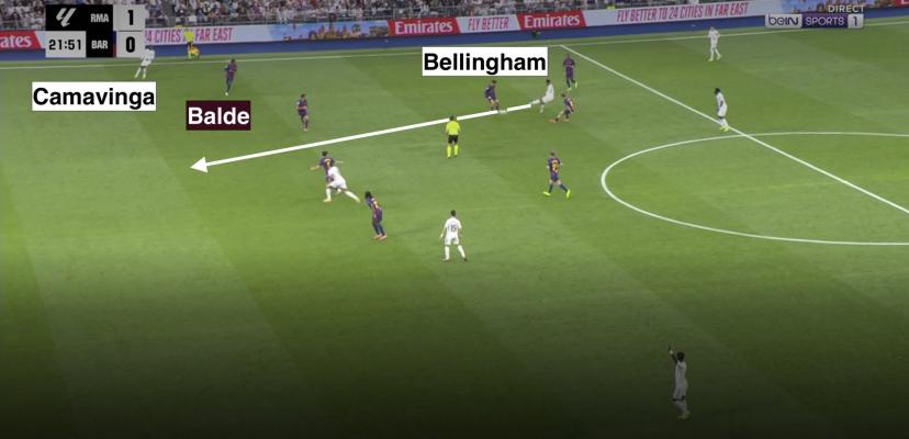 Séquence clé entre Camavinga et Bellingham