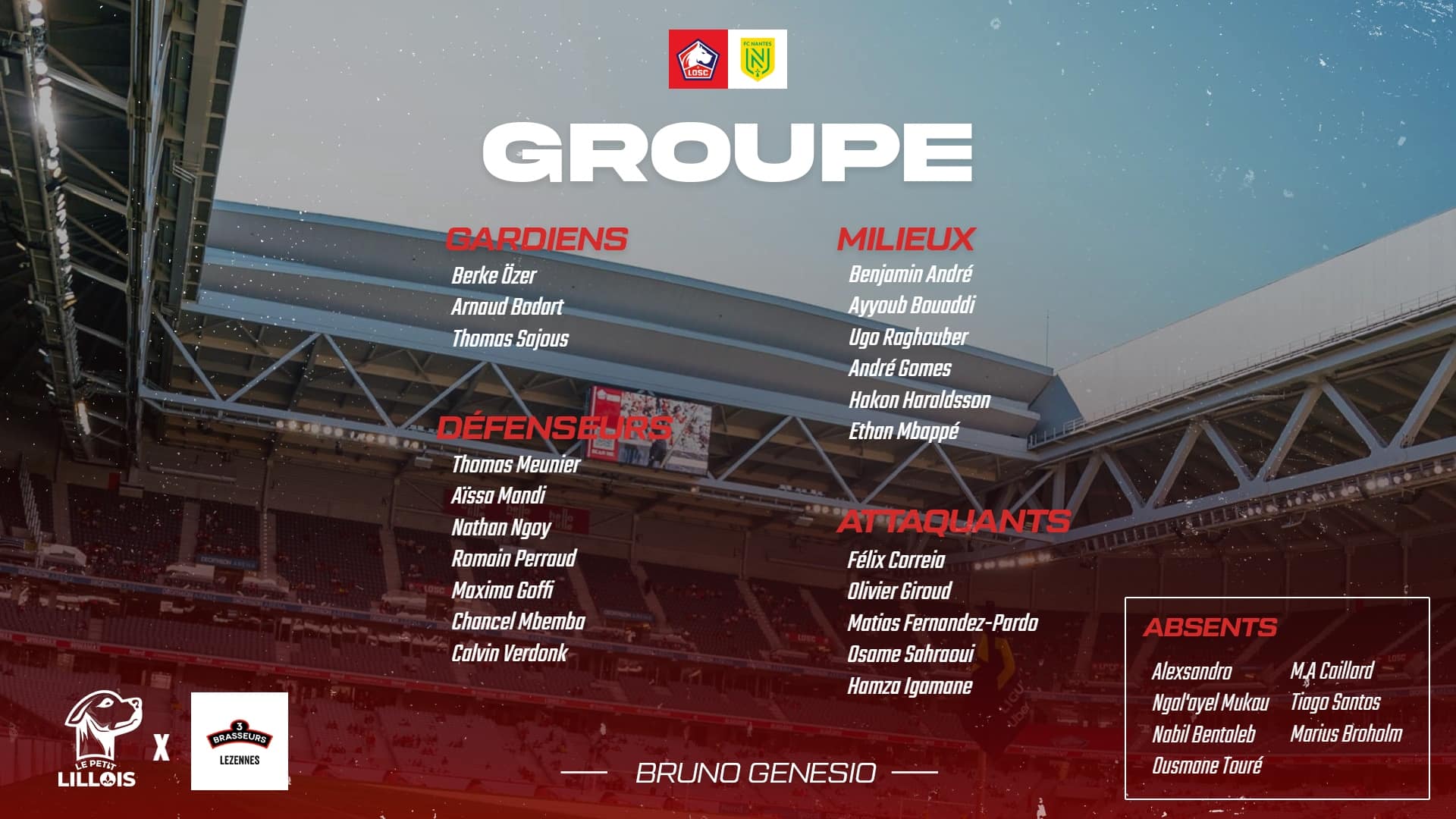 Groupe LOSC pour Nantes – Genesio J8