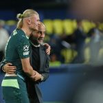 Pep Guardiola satisfait après la victoire de Manchester City en Ligue des Champions