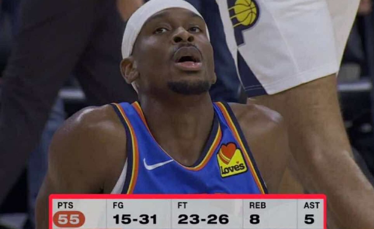 Shai Gilgeous-Alexander 55 points face aux Pacers