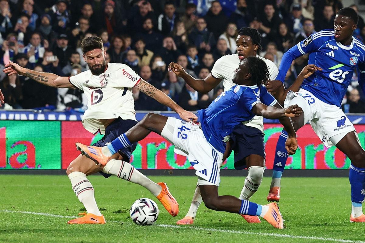 Giroud: passe en retrait mal ajustée et revers à la Meinau