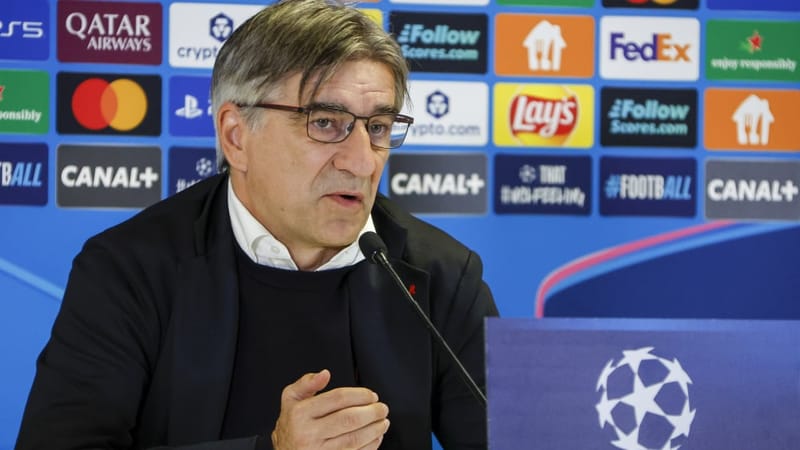 L'entraîneur de l'Atalanta Bergame Ivan Juric lors d'une conférence avant OM-Atalanta