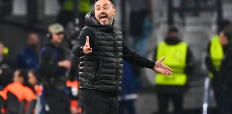 Roberto De Zerbi lors du match OM-Atalanta