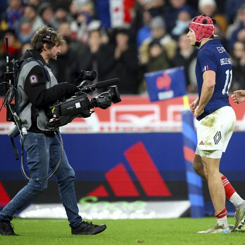 Louis Bielle-Biarrey et Gaël Fickou avec les Bleus