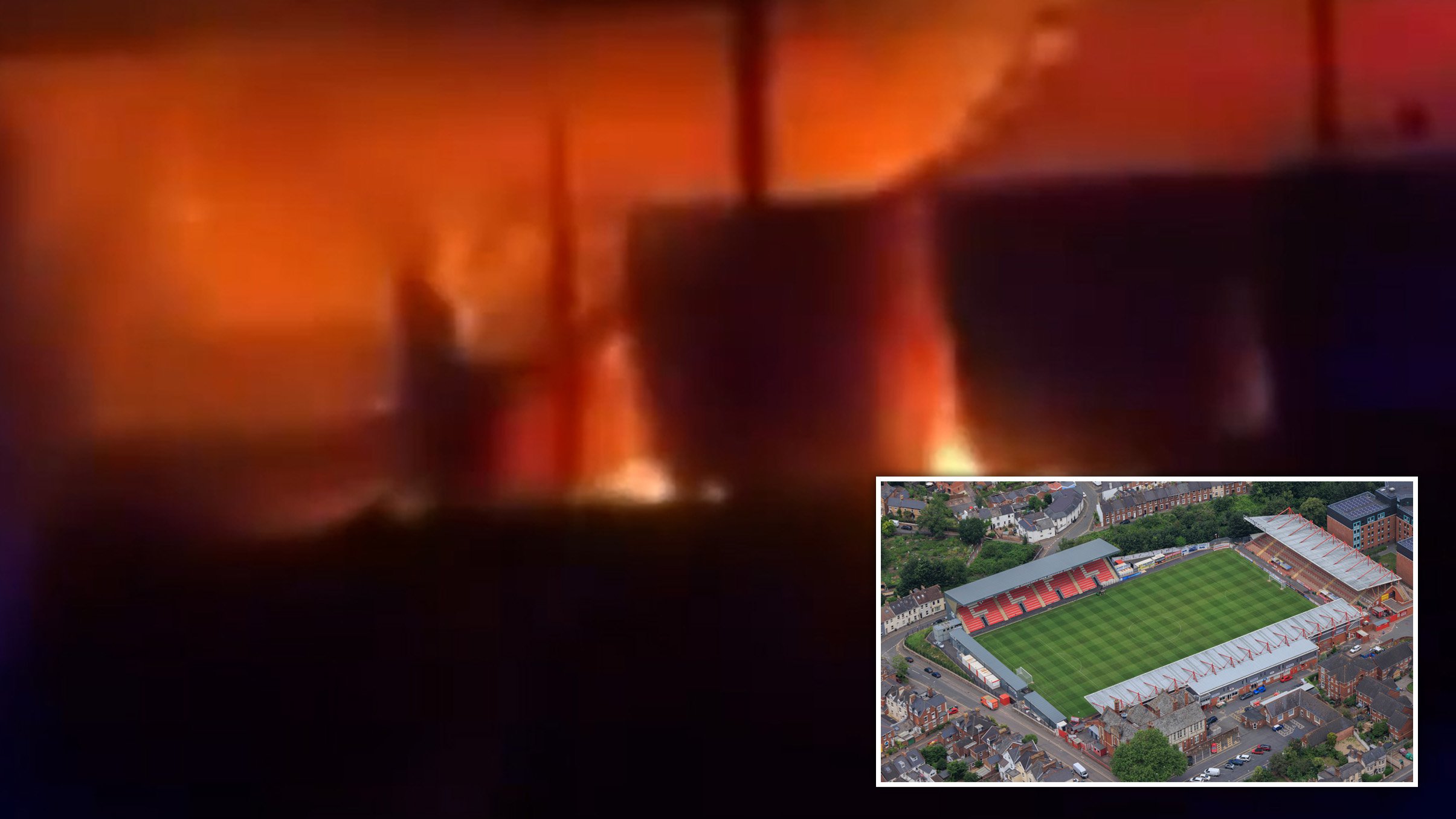 Incendie majeur au stade d'Exeter City FC : dégâts et intervention