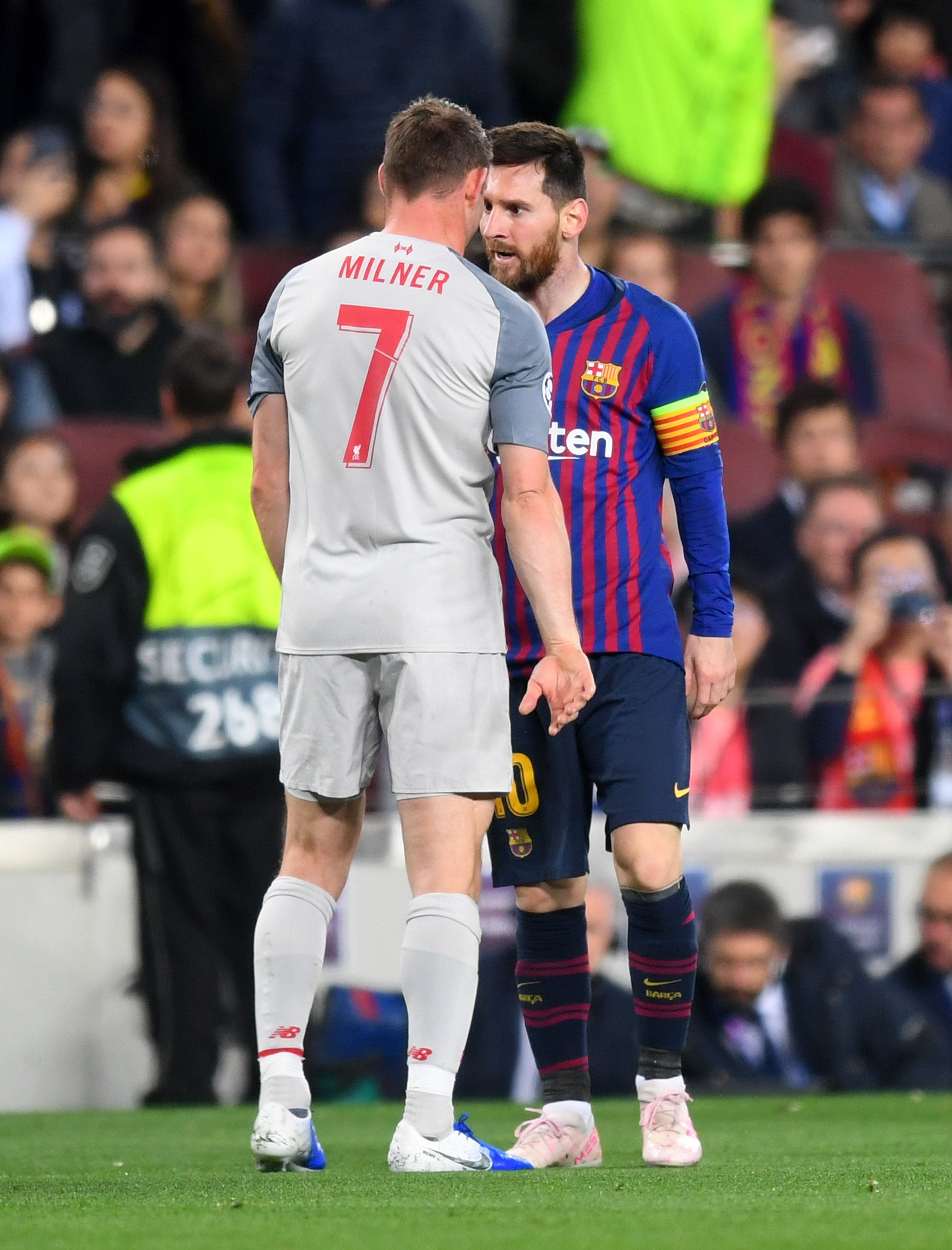 Milner et Messi s’affrontent lors de la demi-finale de la Champions League 2019